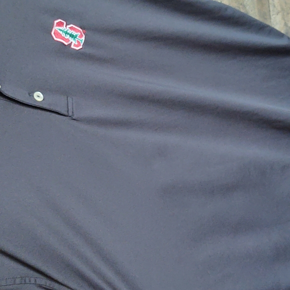 Peter Millar Black Stanford University Performance Polo sz Med Men's - Picture 6 of 16